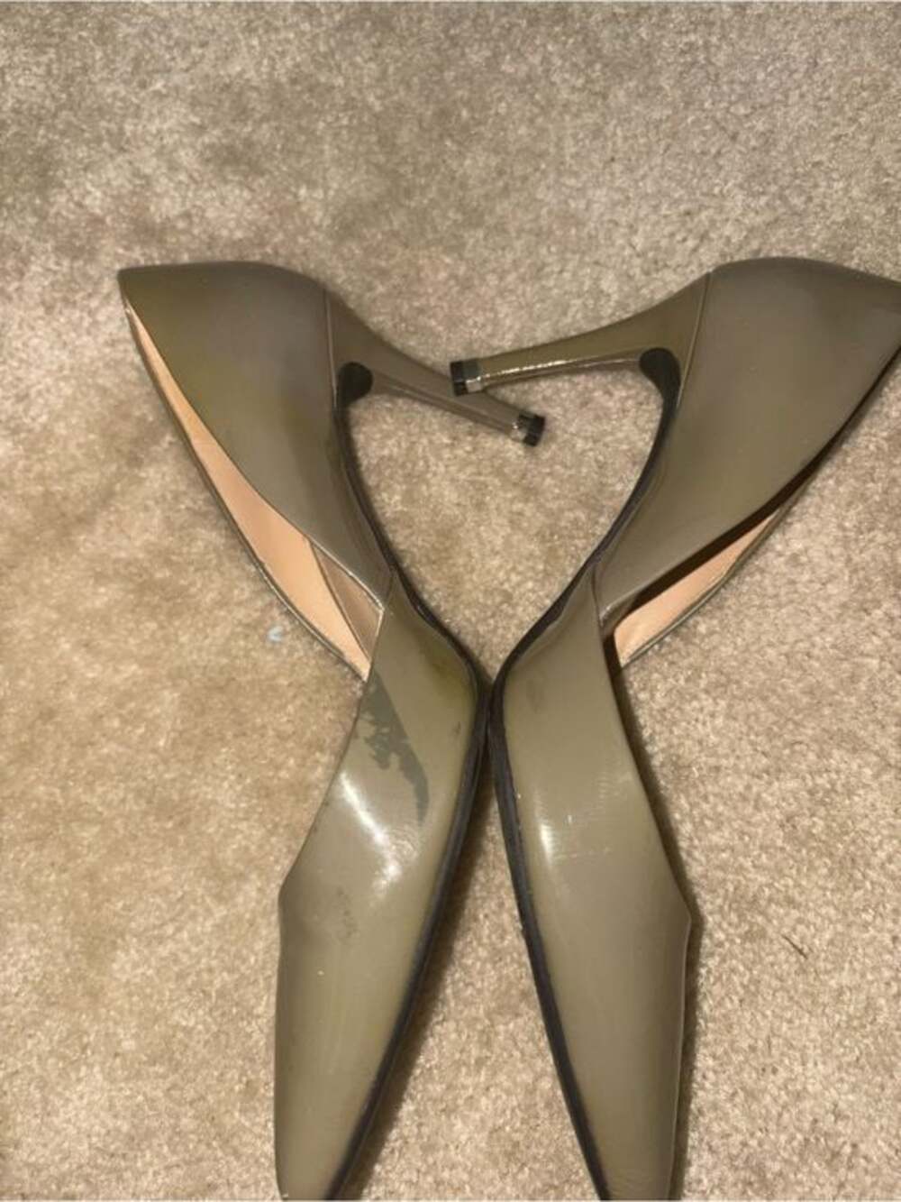 Michael Kors Olive Patent Pointed Toe Stiletto Pumps - Picture 3 of 10